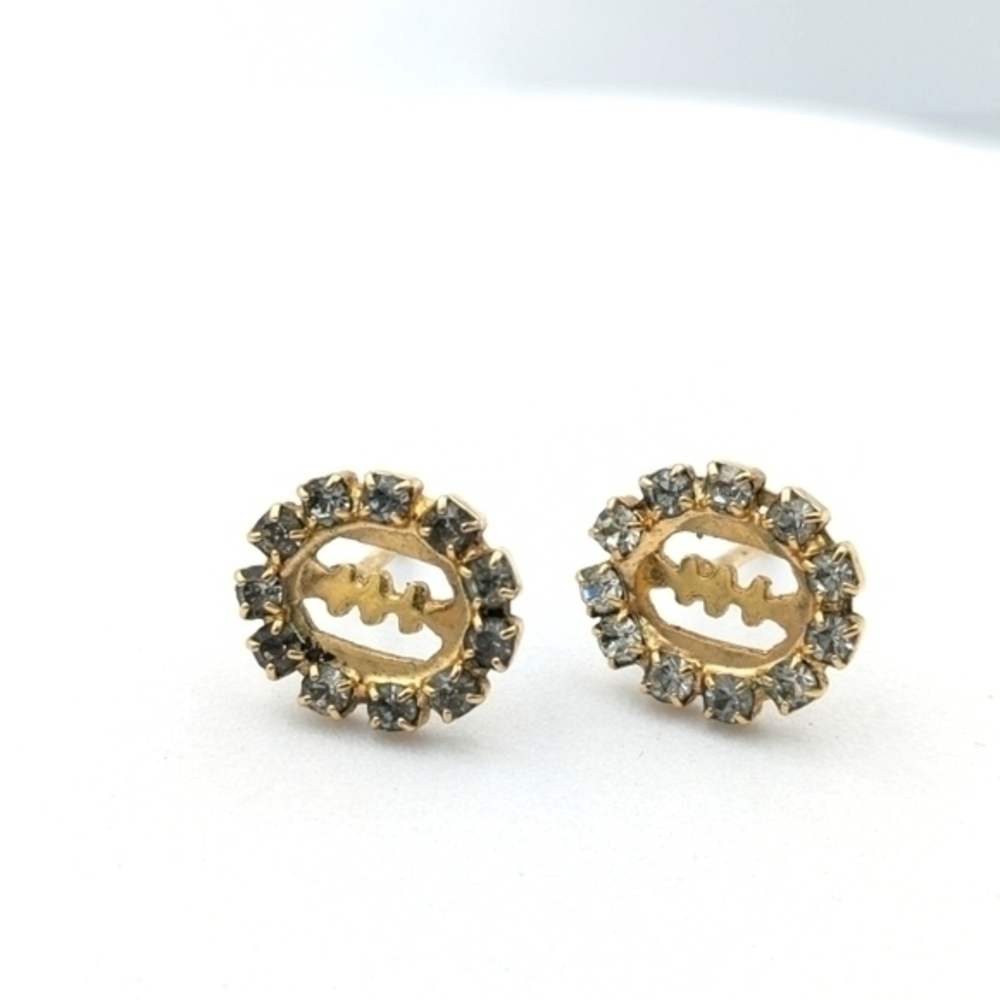 4/24$  Gold tone and rhinestone stud earrings